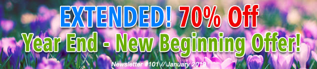 Extended! 70% Off Year End - New Beginning Offer!