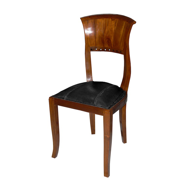 56101B Bidermaier Chair Black Leather 46x42x92cm.