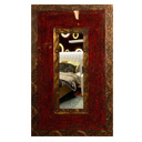 81575 - MIRROR RED & GOLD RECT.