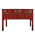 84135MDJR - CONSOLE TABLE 7 Drawers (Red)