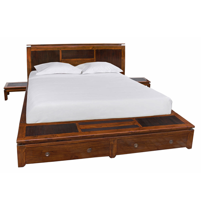 BLC067N-Bed0180x200-2-Bedsides-2-Drawers-With-Base-Mattress