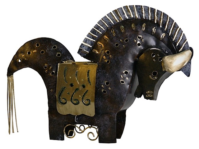 82374 Candle Holder Horse Trojan (30x8x22 cm)