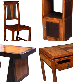 Home Office Furniture - Writing desk, swivel chair, shelves unit