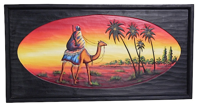 81938 African Painting On Wood 80x40cm