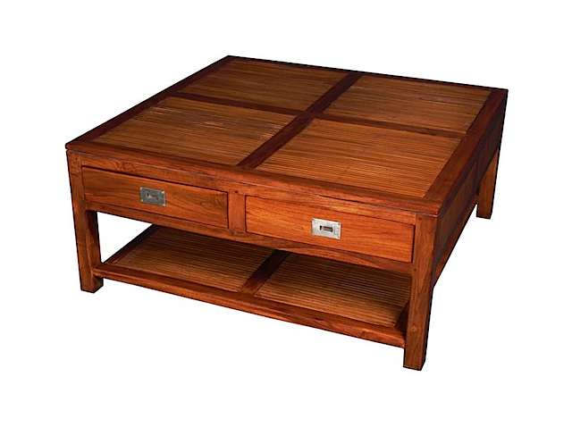 53821 Coffee Table 100x100cm 4 Drawers