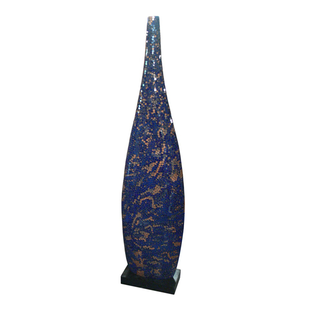 80429 Lamp Thin Bottle XL Blue Gold (35x20x163 cm)