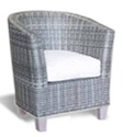 Synthetic Materials Sofa - Aloha armchair grey wash legs resin kubu