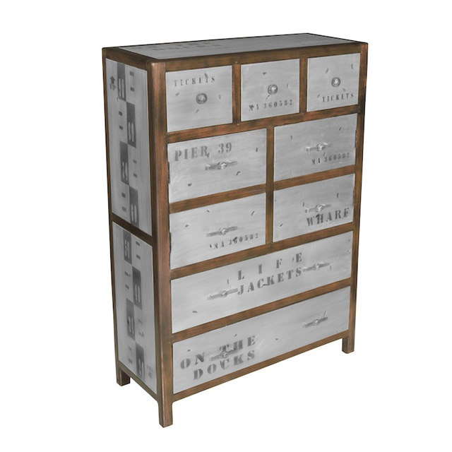 DOA116 Chest 5 Drawers 2 Doors 80x30x110cm