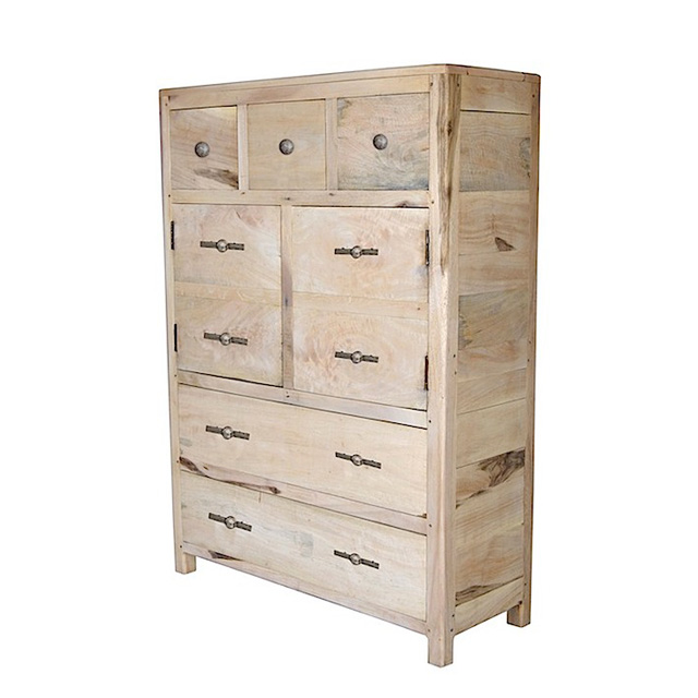 DOB018R Chest 2 Doors 5 Drawers 80x30x110cm