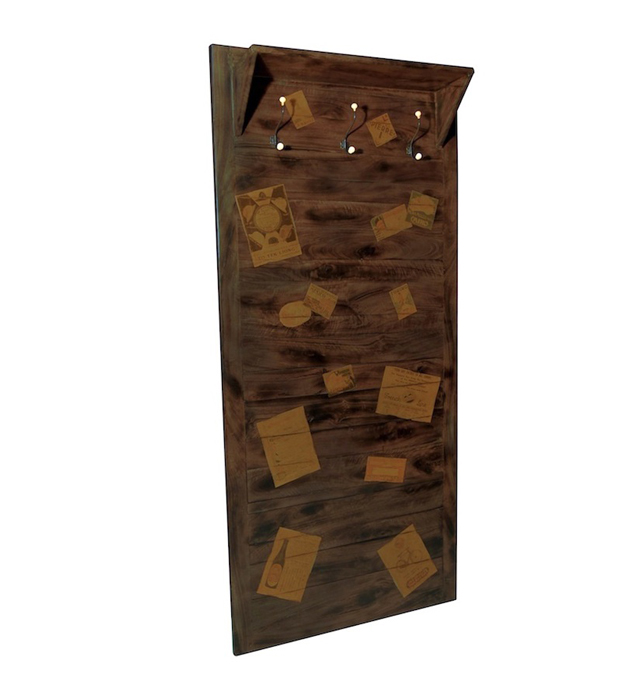 DOB044 High Wall Coat Rack 3 Hangers 80x23x180cm