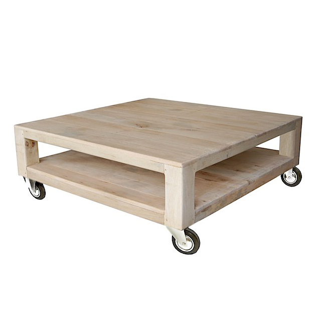 DOB060R Coffee Table Palette 4 Wheels 100x100x46cm-