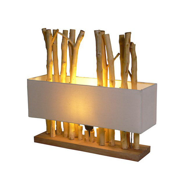 HLN04B Lamp Natural Long Wood fabric