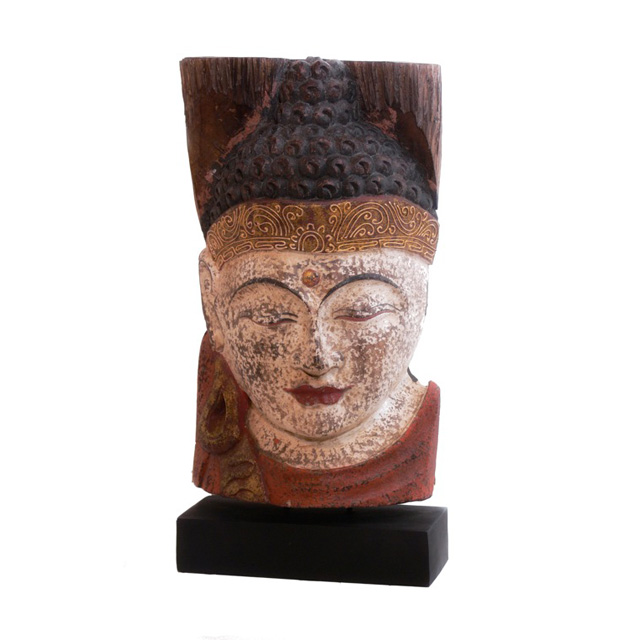 HWP011 Buddha Head On Stand (23x10x45 cm)