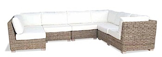 Natural Materials Sofa - Nouakchot sofa set of 3 corner kubu grey