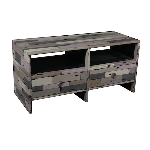 PLY47G TV Buffet 2 Drawers 2 Niches 96x40x46cm