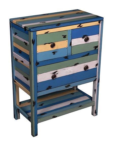 PLY51 Casual Table 3 Drawers (Blue) 60x31x80cm