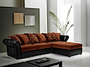 SF7219 - SOFA RIGHT & LEFT ANGLE (Brown Black Fabric)